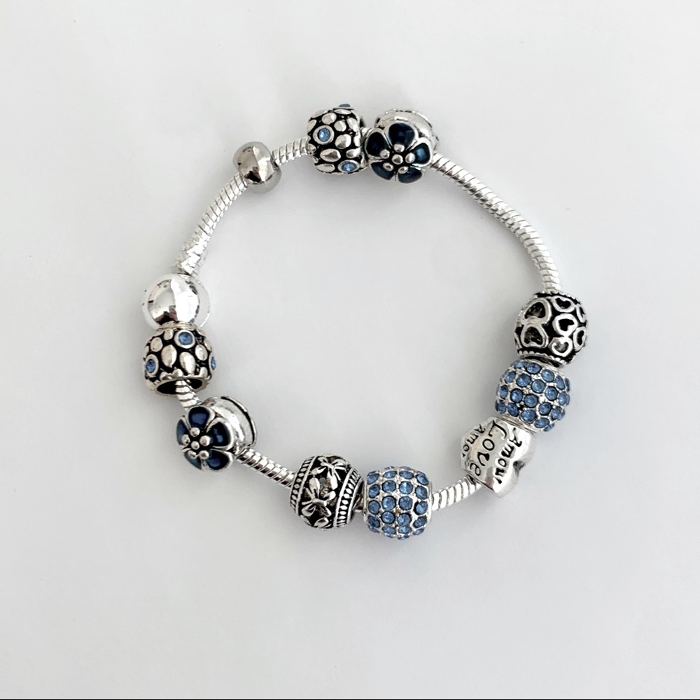 🆕Silver Plated Charm Bracelet - Blue